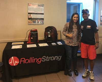 Rolling Strong coach Claudia Rodriguez is shown with MVT driver Angel Rodriguez after providing a day of onsite wellness education and coaching.