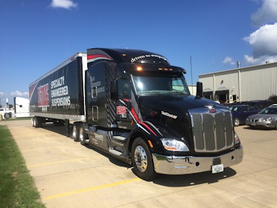 Link’s Peterbilt test truck equipped with the company’s new ROI Cabmate suspension system.