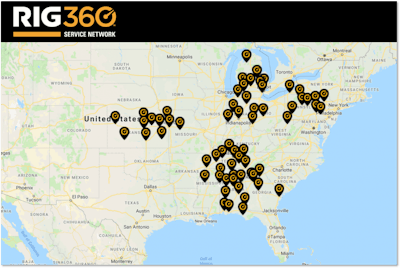 The initial 65 locations of the RIG360 network.