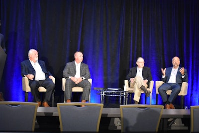 Leaders in transportation and logistics discussed the future during a panel at the McLeod Software user conference. From left: Barry Pottle, Josh Kaburick, Bob Voltman and Bob Costello.