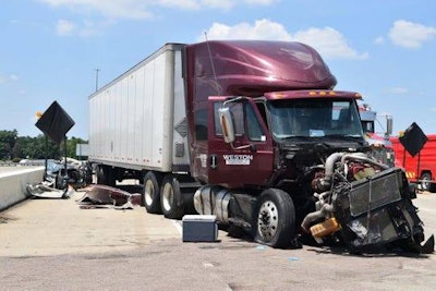 Bruce Andrew Pollard was effectively shut down by the FMCSA for his involvement in a fatal crash in July. (Indianapolis Fire Department photo)