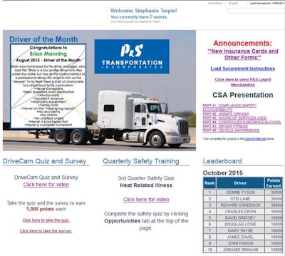 The Drive for Gold Rewards program that PS Logistics uses from Stay Metrics keeps drivers engaged in earning points they can redeem on thousands of items.