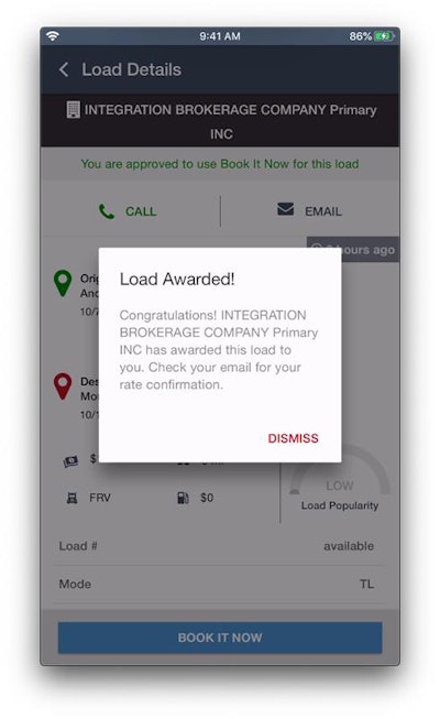 Truckstop.com has integrations with brokers’ TMS systems to send “Book it Now” loads to the mobile app used by carriers.