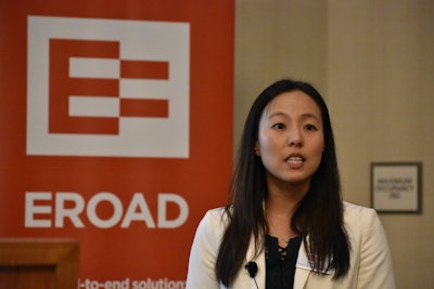 Soona Lee, director of regulatory compliance at EROAD, spoke to its customers at a user conference in Portland on Oct. 24.