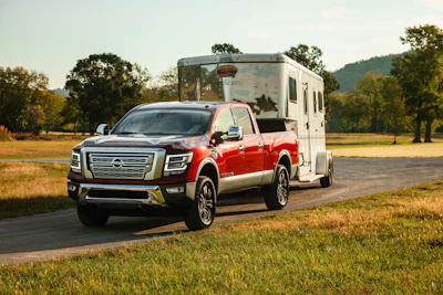 Nissan 2020 Titan XD pulling trailer