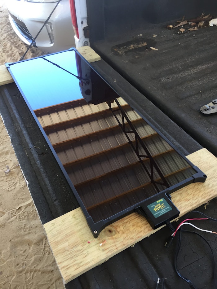 F-350 dual batteries tested on Battery Tender solar charger 