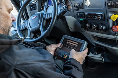 With the SmartDrive system, fleets can send drivers messages through an in-cab telematics platform to alert them to safety risks.