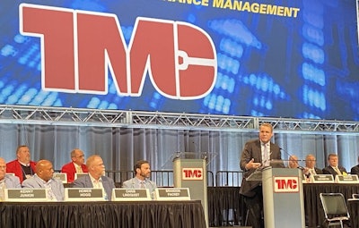 ATA President and CEO Chris Spear on stage at the TMC Annual Meeting Monday in Atlanta.