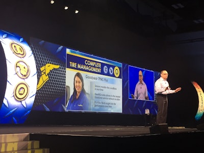 Dave Beasley, vice-president of commercial tires at Goodyear, introduced Complete Tire Management at the 2020 Goodyear North America Customer Conference this week at the Gaylord Rockies Resort & Convention Center in Aurora, Colo.