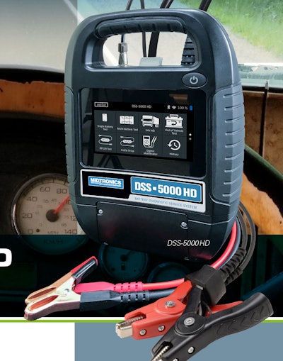 The three-piece design DSS-5000 HD supports diagnostics for conventional lead-acid, AGM, EFB, and Pure Lead batteries.