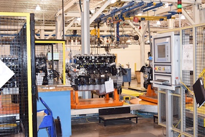 An A26 engine in production at the Navistar engine plant in Huntsville, Alabama.