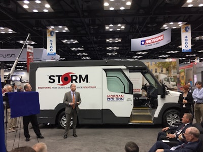 Morgan Olson’s new Class 2 gas-fueled step van is built on Ford’s F-150 chassis and powered by Ford’s 3.5-liter V6.