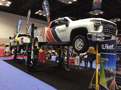 XL Fleet’s hybrid system can now be paired up with the Chevy Silverado 2500 and 3500. A Knapheide service body is shown here.