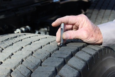 Improper tread depth is one of 10 tire violations that can place a truck out of service immediately.