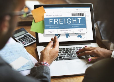 Freight tracking information on a laptop