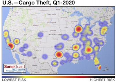 Cargo theft volumes increased year-over-year in the first quarter of 2020, while the average value of thefts decreased.