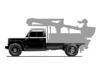 Bollinger Motors B2 Chassis Cab Bucket Truck Side