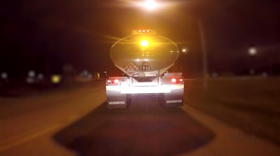 Groendyke built their own light housing and mounted it 18 inches below the top of the tanker for increased visibility.