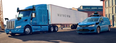 Waymo kicked off its self-driving truck program in 2017 and two years later it launched a local hotshot delivery partnership with AutoNation, picking up spare car parts in its driverless-enabled Chrysler Pacifica vans. (Source: Waymo)