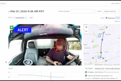 Samsara camera dashboard detecting driver distraction