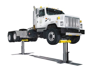 Rotary Lift MOD35 Flex in-ground lift. “We have found that the most productive facilities will have a flat or open bay about 10% of the time and usually a tire bay or inspection bay that may also be a pit,” said Doug Spiller, Rotary’s heavy-duty product manager.