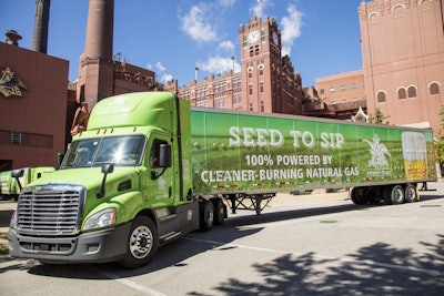 Anheuser-Busch is adding 180 renewable natural gas trucks to its dedicated fleet.