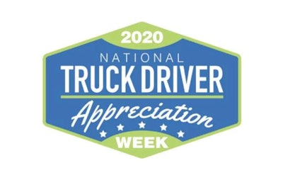 National Truck Driver Appreciation Week is ongoing this week through Saturday, Sept. 19.