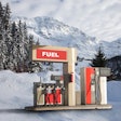 Fuel pumps in a snowy location