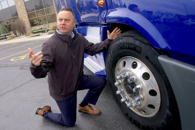 Don’t rush out to switch brands following tire testing. “If, in your evaluation, the test tire outperforms the incumbent, our recommendation is to move forward, but not all the way forward,” said Mosier, shown above. “Your evaluation gave you confidence in the new tire and how it should perform. So, begin to purchase 50% of the ‘new’ tires for six months – both in replacement and through your truck OE if available – and then if all looks good, at a year, move forward on full-tire standardization.”