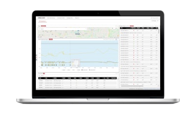 This graphic from Orbcomm shows the real-time temperature and location monitoring of a refrigerated load. That type of constant monitoring and tracking will be paramount to COVID-19 vaccine distribution, said Chris MacDonald, a senior VP at Orbcomm. “I don’t know the value in terms of hard dollars, but in soft dollars, the vaccine’s value is immeasurable,” he said. “Using the Internet of Things is a key component of the logistics of the distribution of the vaccine.”