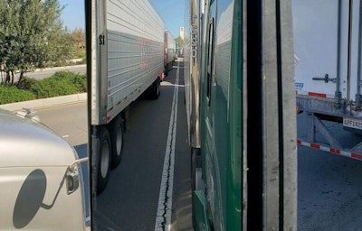 This photo from a Quality Transport driver shows a reported 200-truck line at a Costco distribution center — part of the initial supply chain logjam as retailers like Costco, grocery store chains and retailers like Walmart and Target hustled to restock in the wave of panic buying and pantry stuffing in March and April.