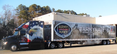 The Army & Air Force Exchange is commemorating this weekend’s Army-Navy football game with a commemorative trailer wrap.