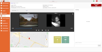 IntelliShift's AI video safety platform capturing a distracted driver