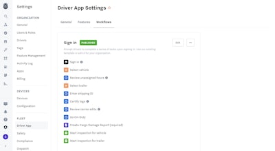 Workflow Builder from Samara simplifies the process for fleets to customize the driver workflow.