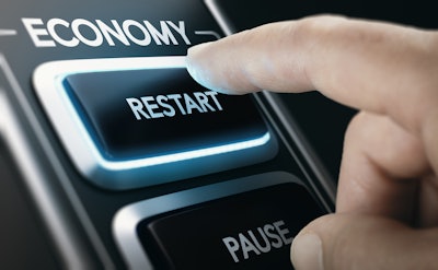 economy dashboard with 'restart' and 'pause' buttons