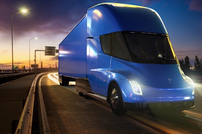 Blue Tesla Semi