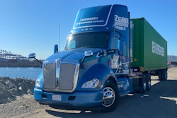 The two Kenworth T680 hybrid-electric vehicles use the Cummins Westport L9N Near Zero (NZ) emission engine fueled by compressed natural gas (CNG) driving a generator to extend the truck’s battery range.