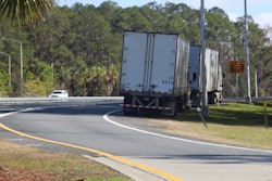 semi trucks pulled over on the side of the road