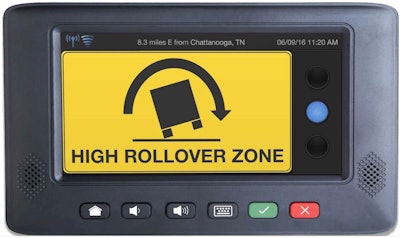 Drivewyze bypass notification for high rollover zone