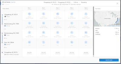 By analyzing freight from multiple shippers, Leaf Logistics presents round-trip lanes to carriers to bid for shorter-term contracts.