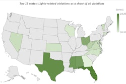 2019 top 15 for light related violations map