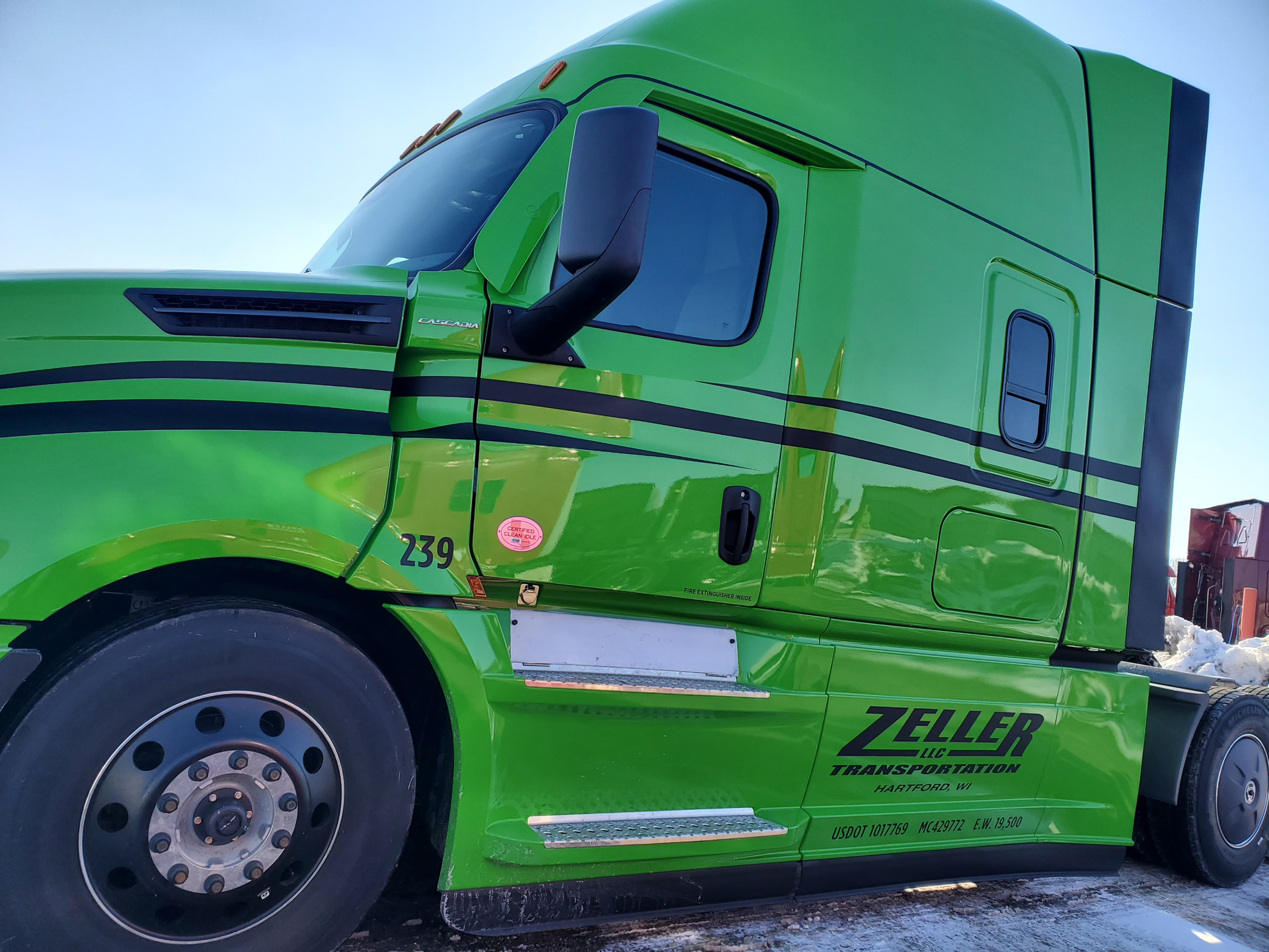 This Freightliner Cascadia is one of more than 50 that Zeller Transportation uses in its East Coast and midwest runs hauling refrigerated loads.