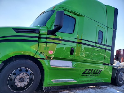 This Freightliner Cascadia is one of more than 50 that Zeller Transportation uses in its East Coast and midwest runs hauling refrigerated loads.