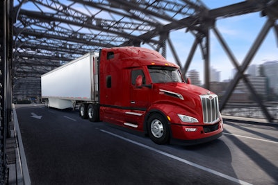 Peterbilt New Model 579 on a bridge