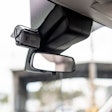 Samsara Gaia installed next to rearview mirror