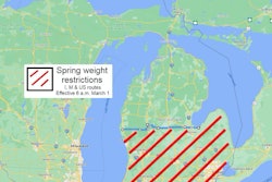 Michigan's spring weight restrictions took effect in the shaded areas on March 1.