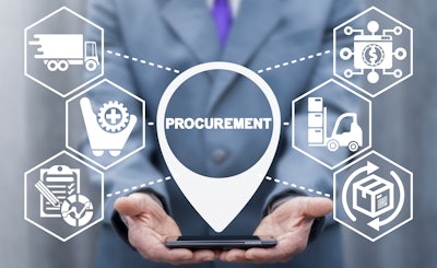 man holding phone in hands with the word procurement above it