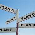 Plan A through E signs pointing in different directions