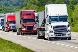 Semi-trucks on a highway