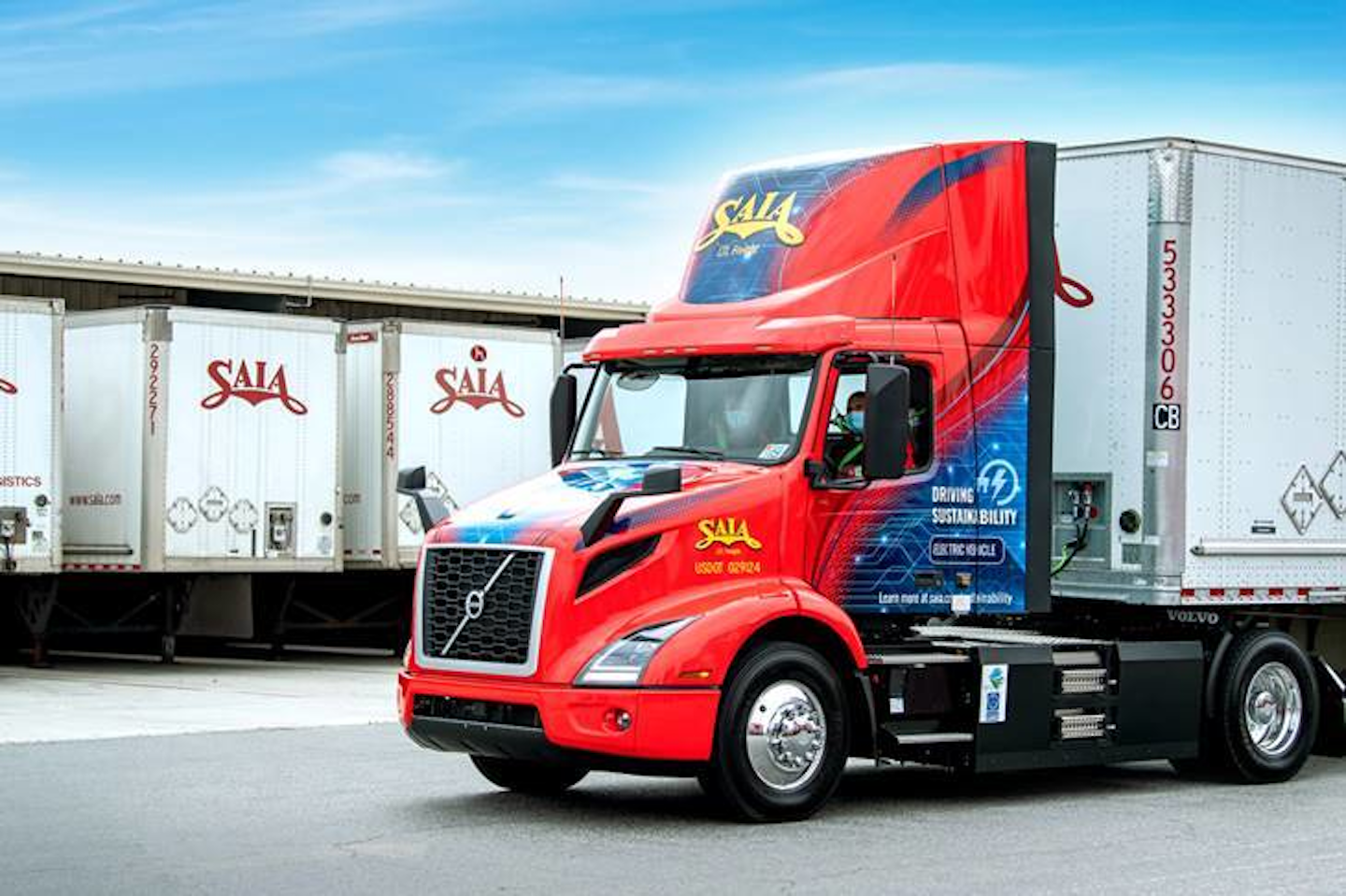Saia LTL Freight recently took delivery of two Volvo VNR Electric trucks at its facility in Los Angeles.